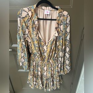 Buddy Love Long-sleeve Snakeskin dress - size medium